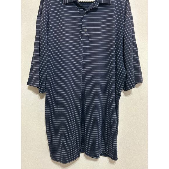 FootJoy Mens Size XXL Golf Dri-Fit Polo Gray Striped Short Sleeve Shirt Outdoors - Picture 4 of 9
